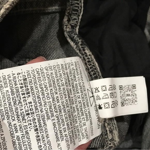 ZARA jeans Women’s 4/W26 TRF Waisted Relaxed Wide Leg Darts Denim Black 8727/210 - Picture 11 of 12